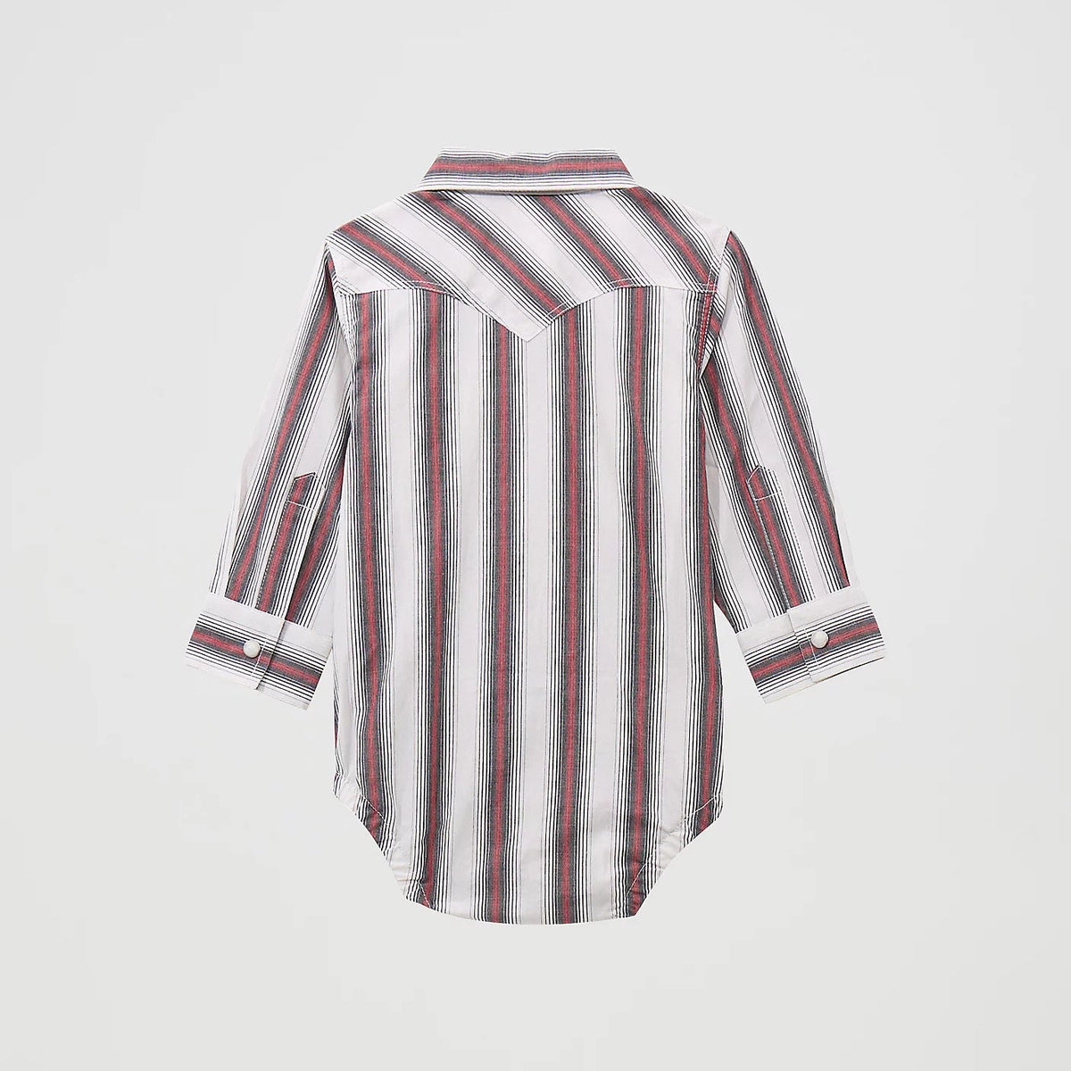 Wrangler Baby Boy's L/S  Western Snap Body Suit in Brushpopper Red Stripe