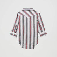 Wrangler Baby Boy's L/S  Western Snap Body Suit in Brushpopper Red Stripe