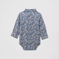 Wrangler Baby Boy's L/S Western Snap Shirt Body Suit in Wavy Paisley