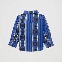 Wrangler Baby & Toddler Boy's L/S Checotah Snap Shirt in Bold Blue