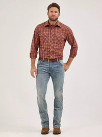 Wrangler Retro Men's L/S Sawtooth Pocket Plaid Western Snap Shirt in Harvest Plaid (Available in Tall Sizes)
