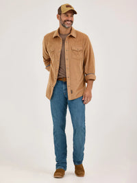 Wrangler Retro Premium Men's L/S Western Corduroy Snap Shirt in Sandy Brown