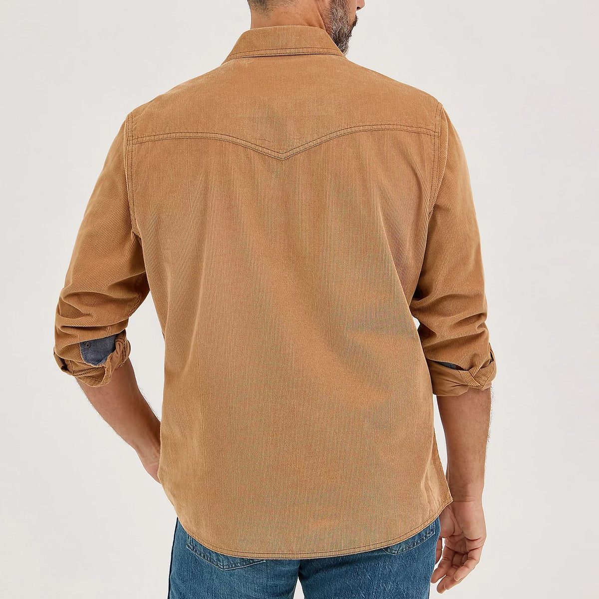 Wrangler Retro Premium Men's L/S Western Corduroy Snap Shirt in Sandy Brown