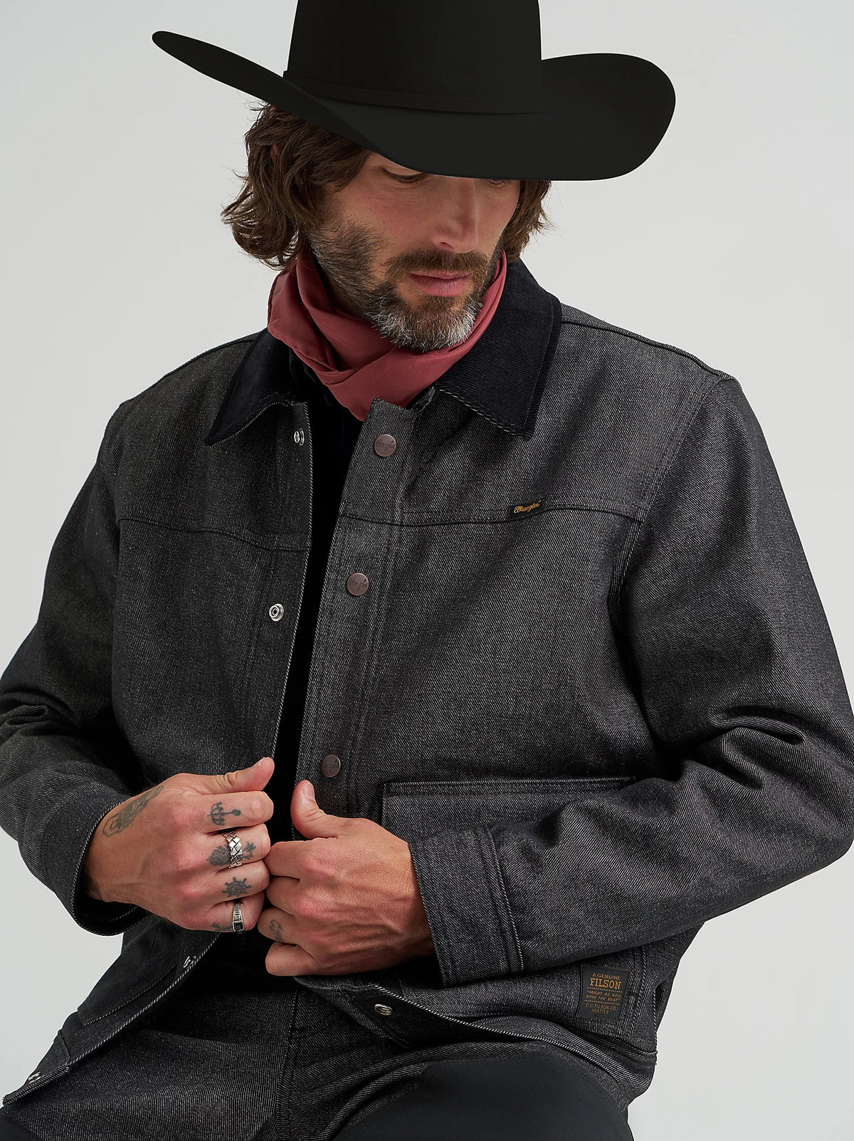 Wrangler x Filson Men's Denim Work Jacket in Black