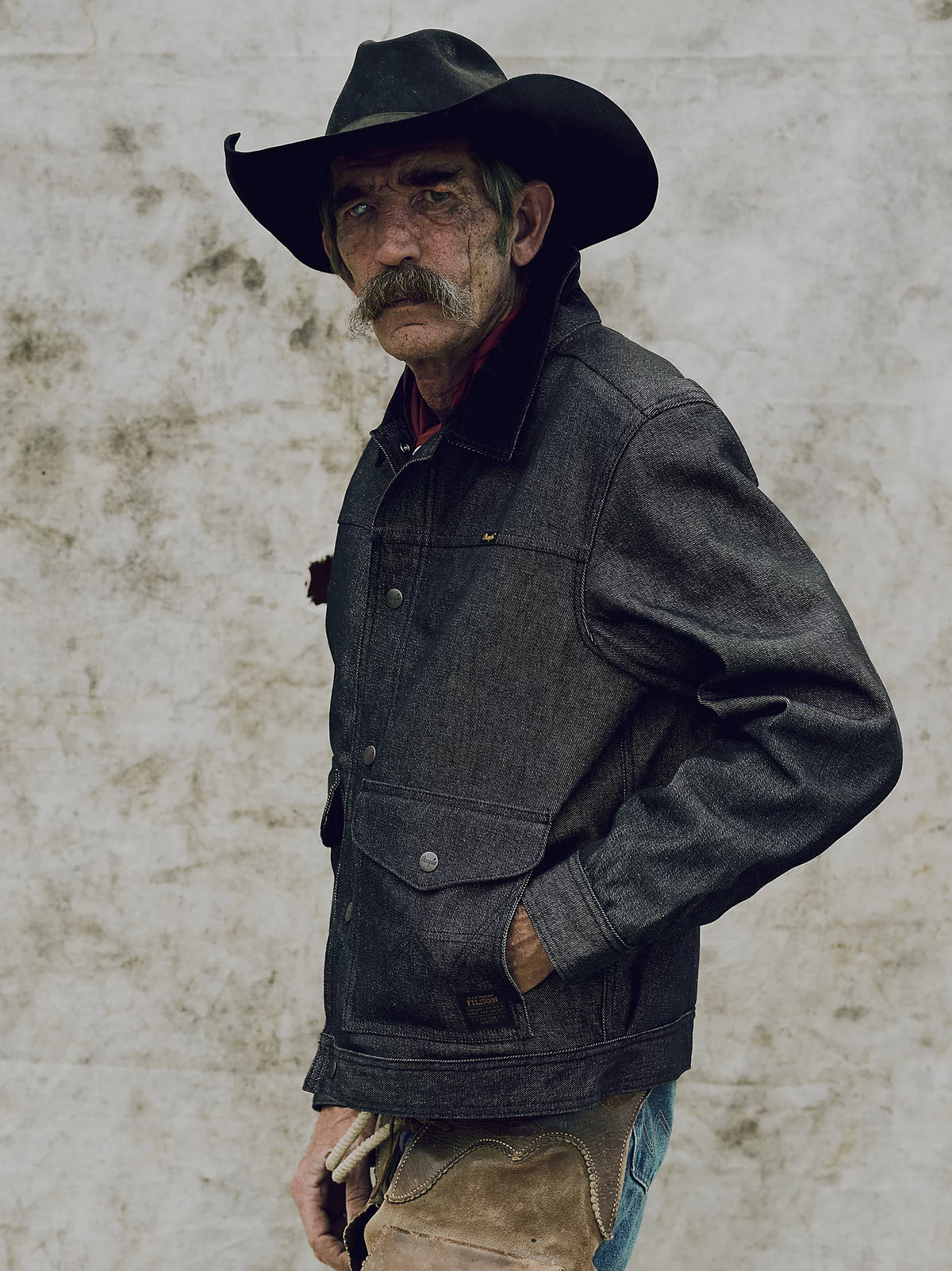 Wrangler x Filson Men's Denim Work Jacket in Black