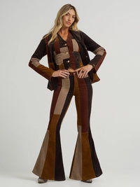 Wrangler x Lainey Wilson Patchwork Corduroy Bell Jean in Brown