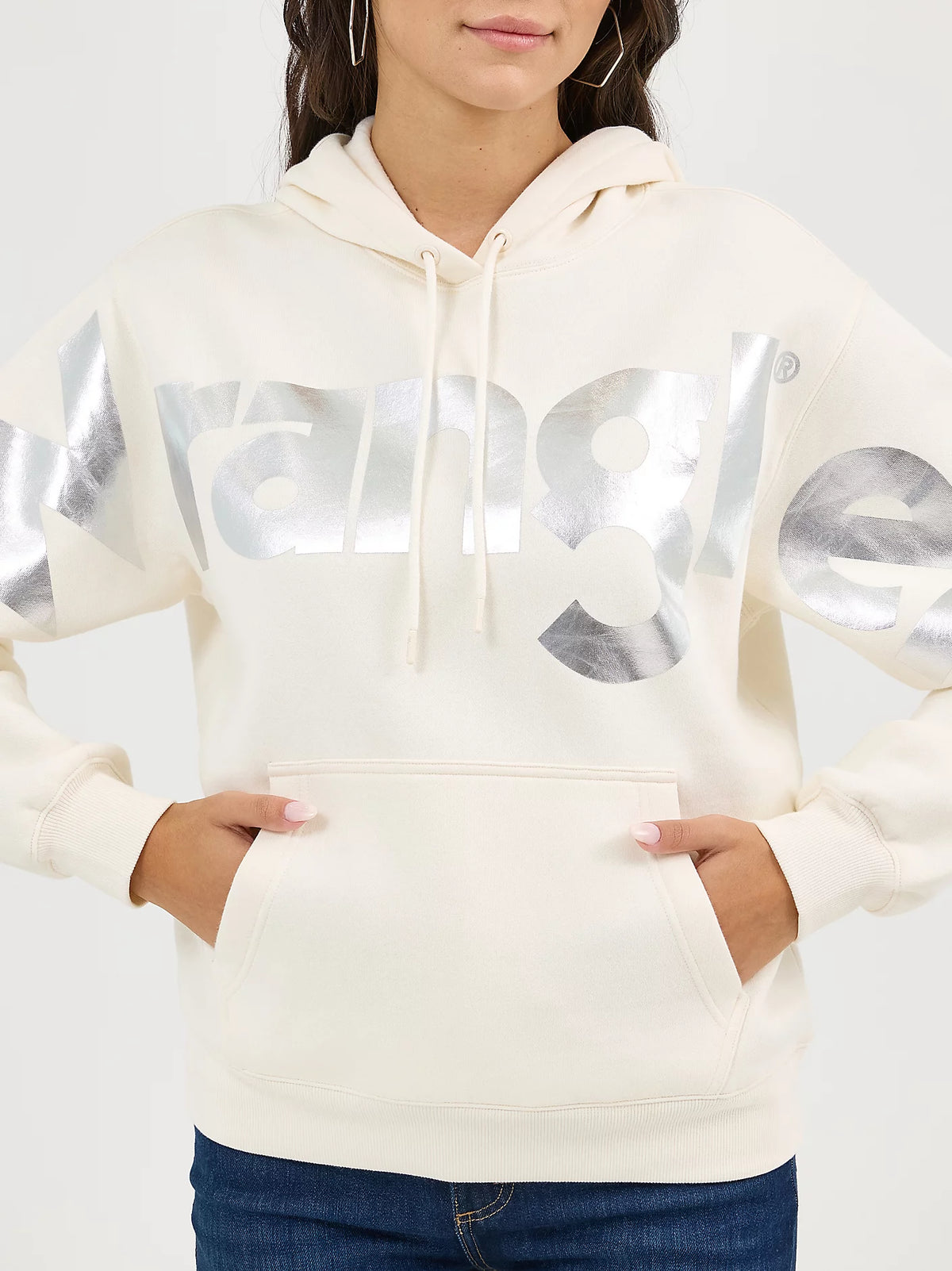 Wrangler Retro Women's Bold Logo Hoodie in Icy White