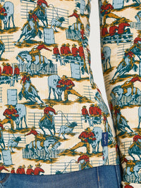 Wrangler Retro Women's L/S Western Print Mock Neck Shirt in Blue