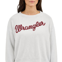 Wrangler Retro Women's Vintage Logo Crew Sweater in White
