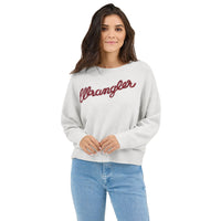 Wrangler Retro Women's Vintage Logo Crew Sweater in White