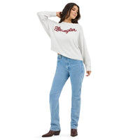 Wrangler Retro Women's Vintage Logo Crew Sweater in White