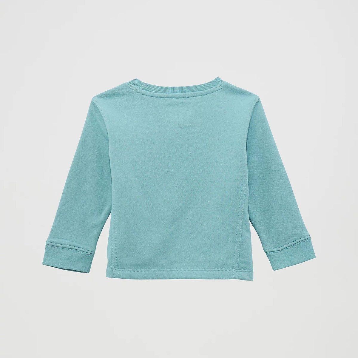 Wrangler Baby and Toddler Girl's L/S Western Crewneck Sweatshirt in Blue Steer