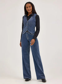 Wrangler Retro Women's Airy Denim Vest in Blue