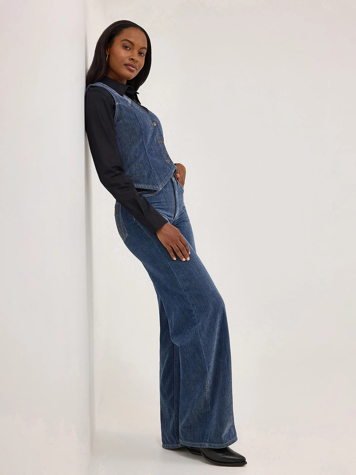 Wrangler Retro Women's Airy Denim Vest in Blue