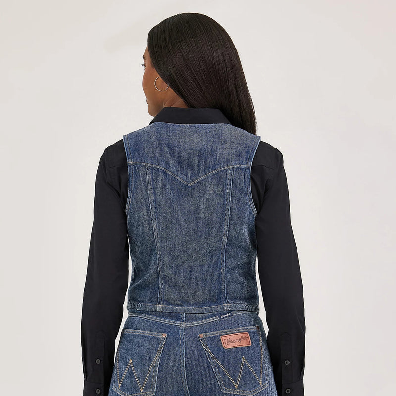 Wrangler Retro Women's Airy Denim Vest in Blue
