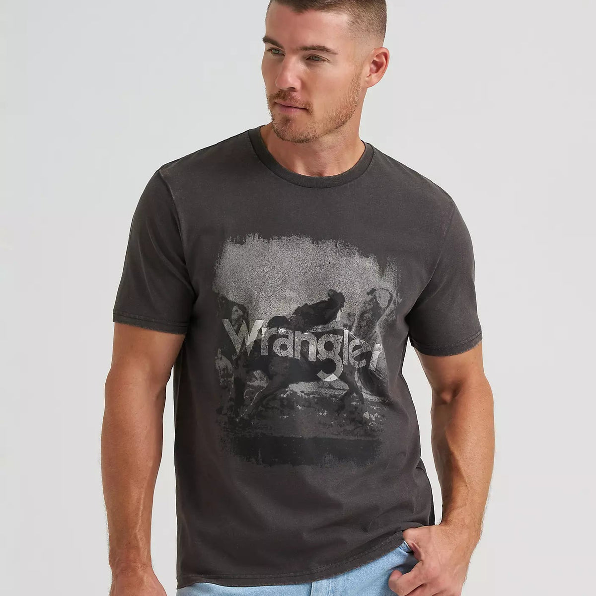 Wrangler Men's Shadow Wrangler S/S Graphic T-Shirt in Phantom