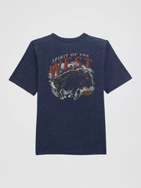 Wrangler Boy's Logo Back Rodeo T-Shirt in Spirit Blue