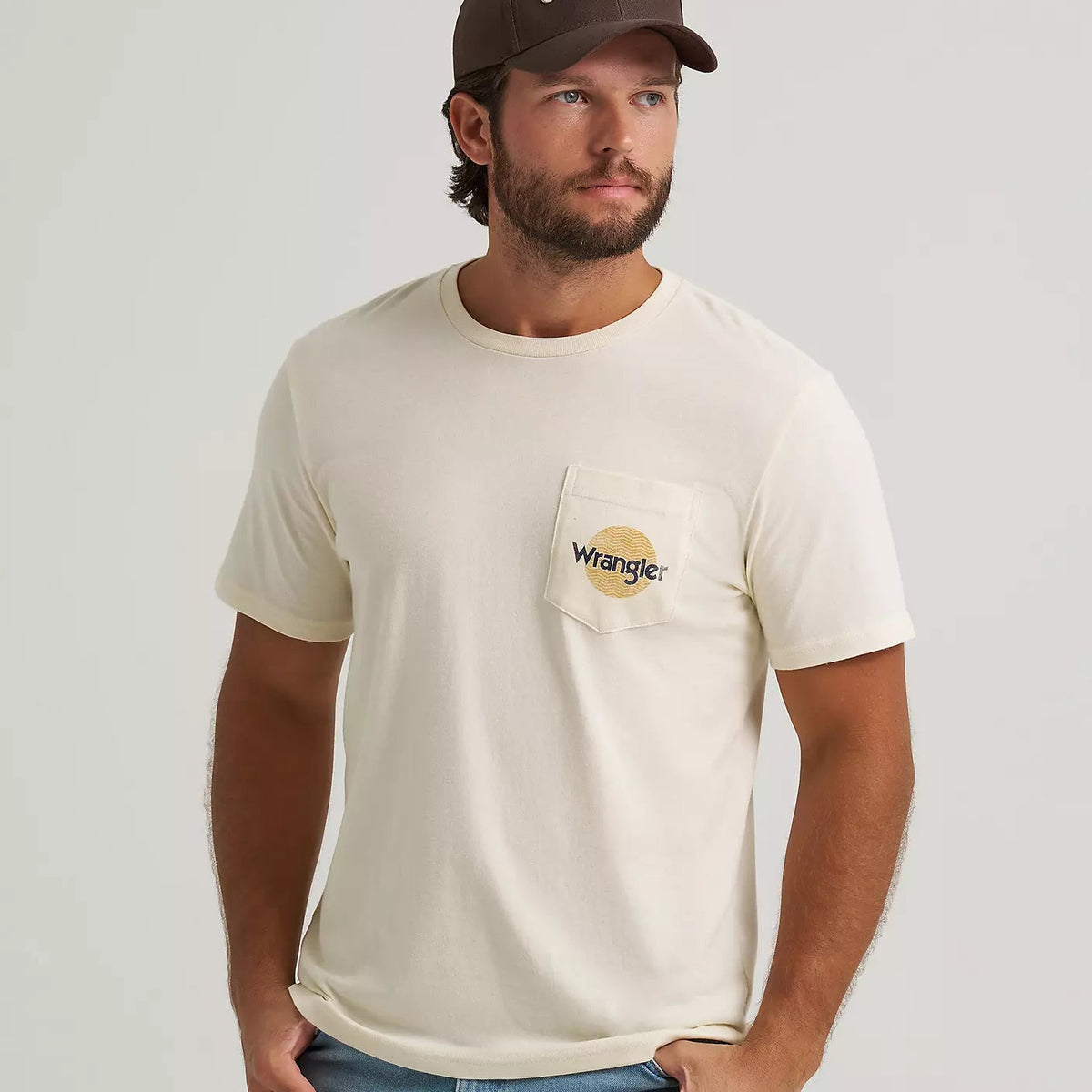 Wrangler Men's Tougher Than Nails S/S Back Graphic T-Shirt in Antique White