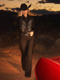 Wrangler x Lainey Wilson Wrancher Flare Pant in Black