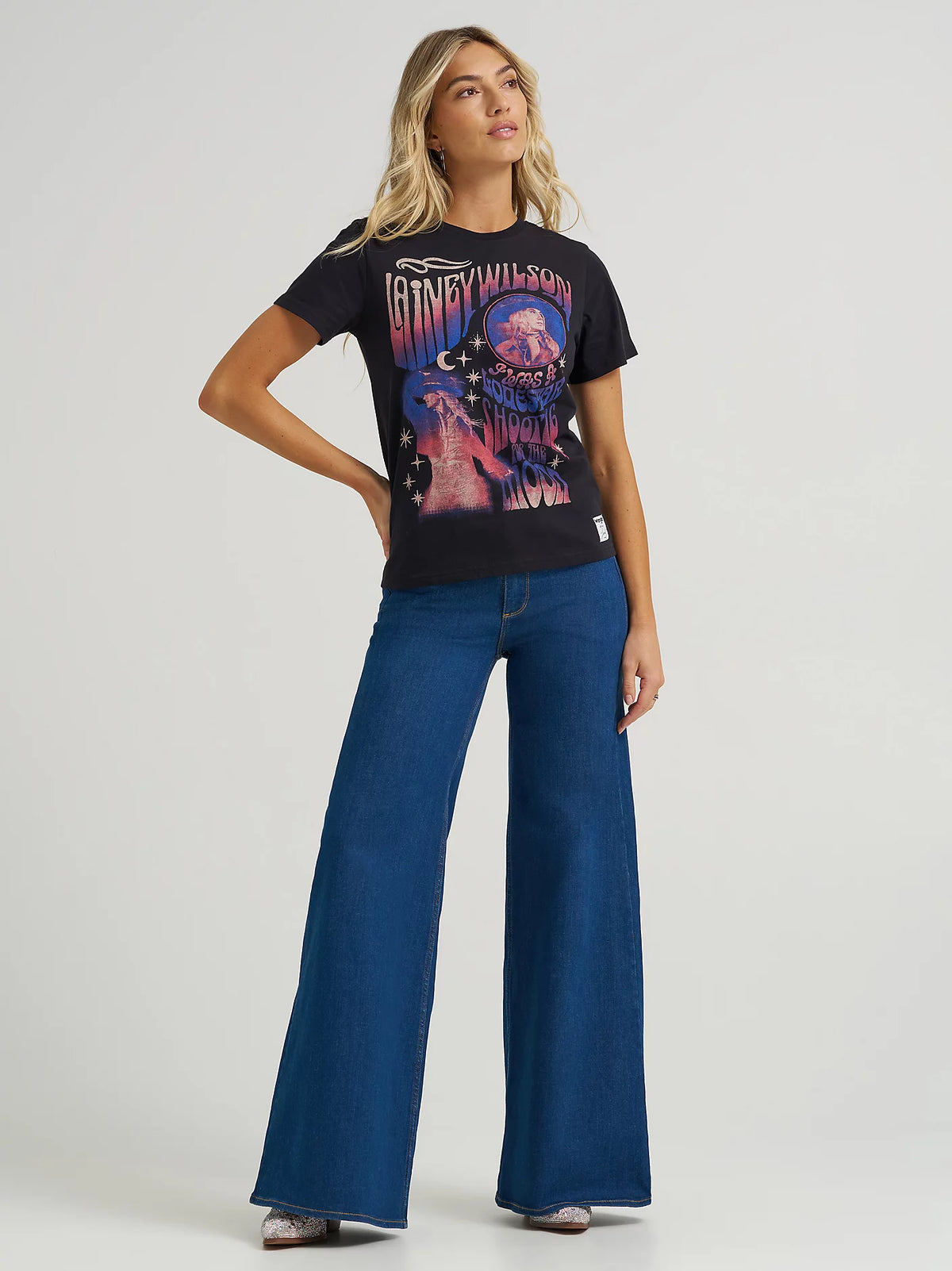 Wrangler x Lainey Wilson To The Moon Tee in Black