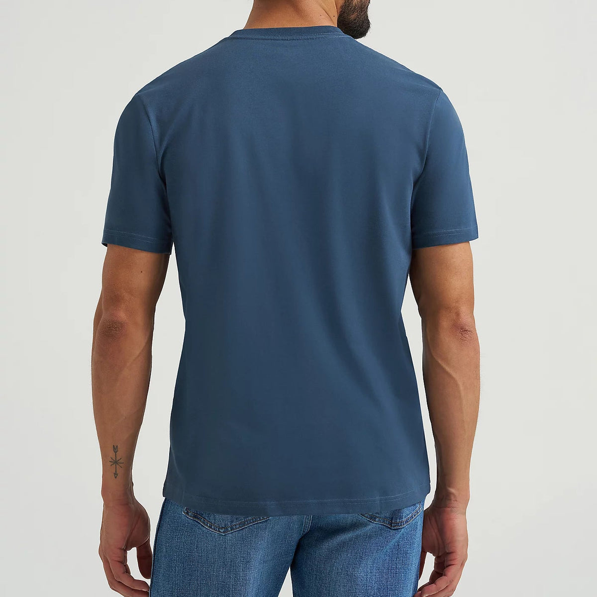 Wrangler Men's S/S Reissue Between Rodeos Graphic Tee in Rodeo Navy