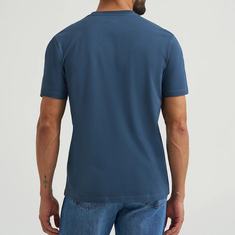 Wrangler Men's S/S Reissue Between Rodeos Graphic Tee in Rodeo Navy