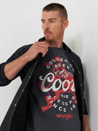 Wrangler x Coors Men's Rodeo Graphic T-Shirt in Black