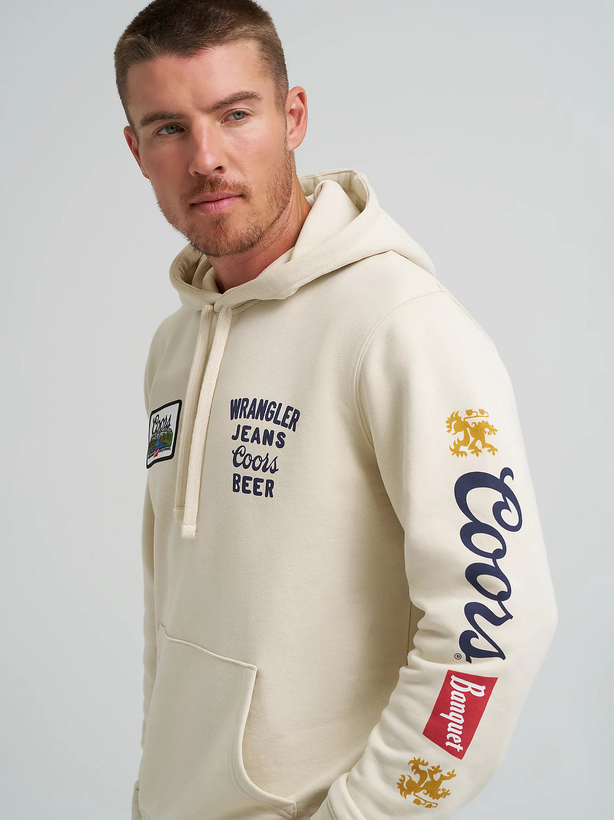Wrangler x Coors Unisex Hoodie in Antique White