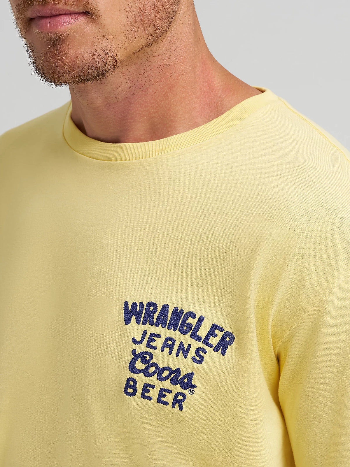 Wrangler x Coors Men's Logo T-Shirt in Buff Yellow