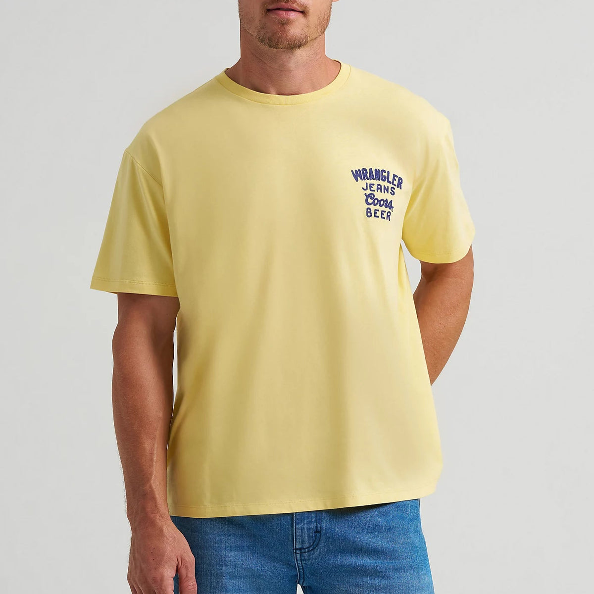 Wrangler x Coors Men's Logo T-Shirt in Buff Yellow