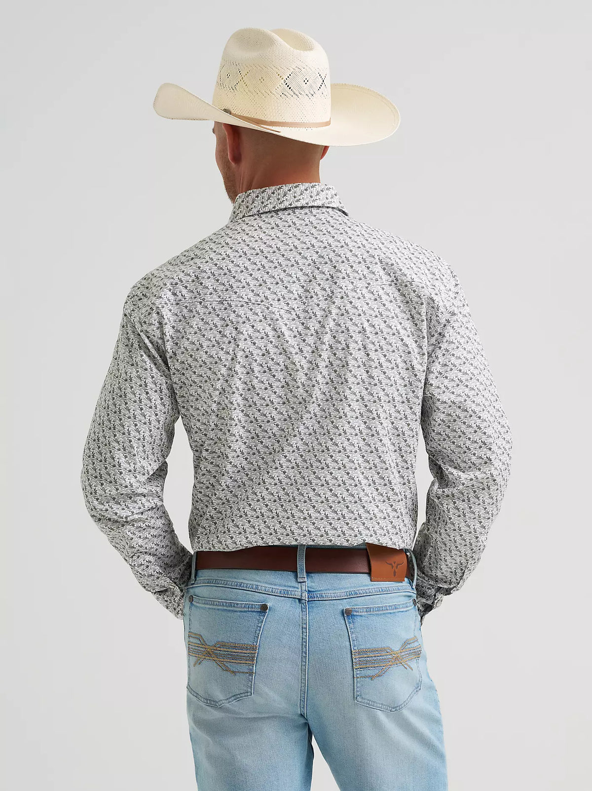 Wrangler Men's 20X L/S Competition Advanced Comfort Western Snap Shirt in Olive Cacti (Available in Tall Sizes)