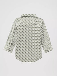 Wrangler Baby & Toddler Boy's L/S Print Western Snap Shirt in Olive Cacti