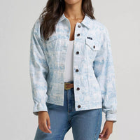 Wrangler Retro Women's Relaxed Fit Country Toile Denim Jacket in White