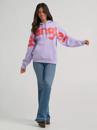 Wrangler Retro Women's Bold Logo Hoodie in Pastel Purple