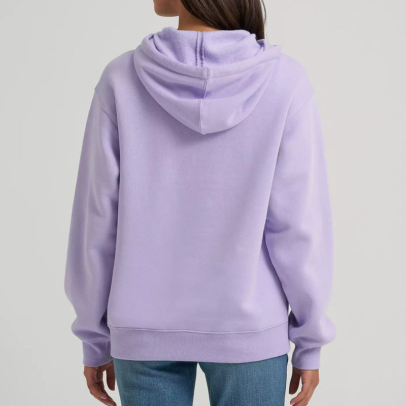 Wrangler Retro Women's Bold Logo Hoodie in Pastel Purple