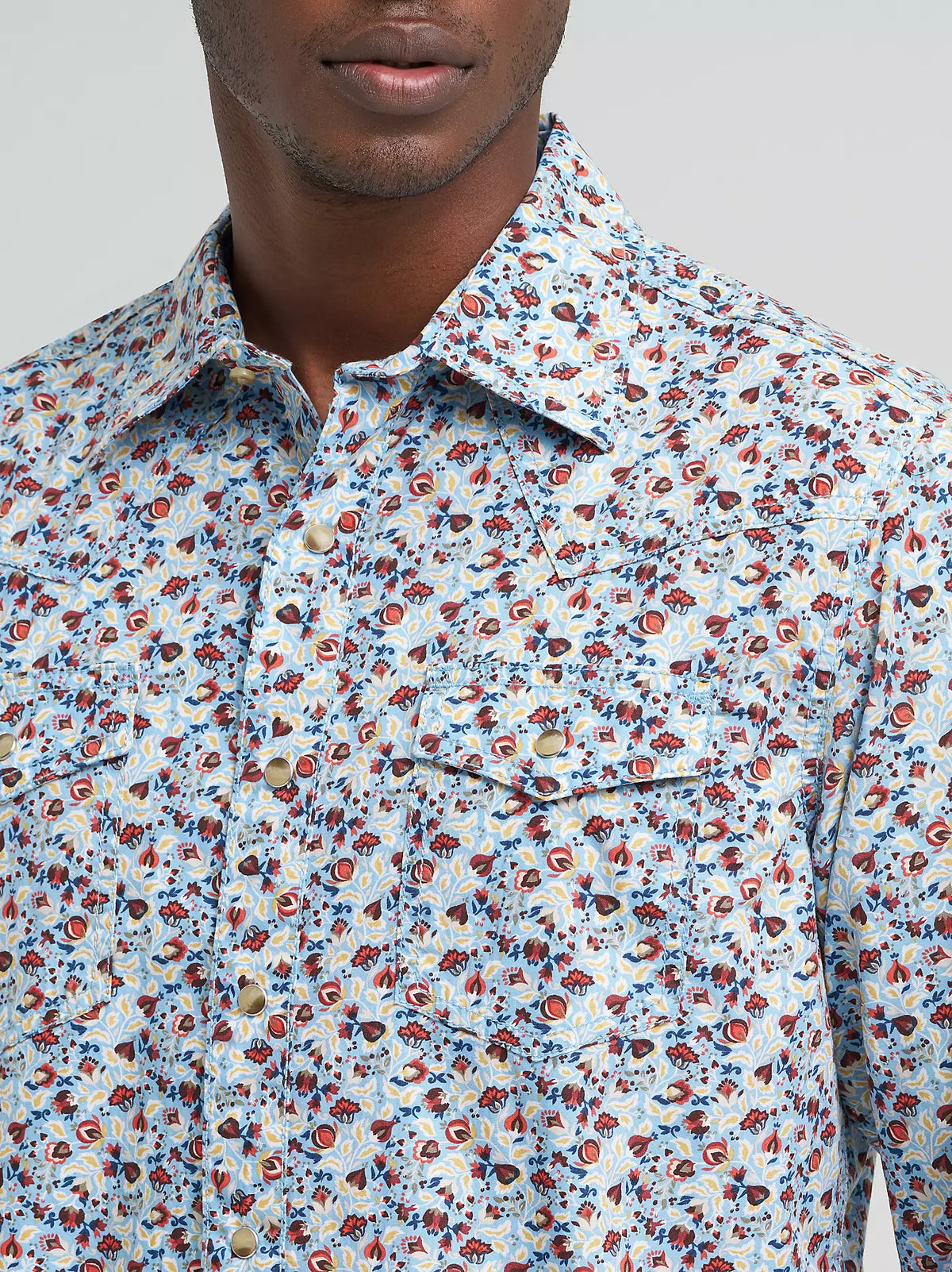 Wrangler Retro Premium Men's L/S Western Snap Shirt in Floral Fig (Available in Tall Sizes)