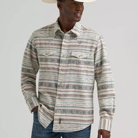 Wrangler Retro Premium Men's L/S Western Snap Shirt in Neutral Serape (Available in Tall Sizes)