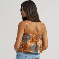 Wrangler Retro Women's Wrangler Bandana Spagetti Tank in Brown