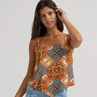 Wrangler Retro Women's Wrangler Bandana Spagetti Tank in Brown