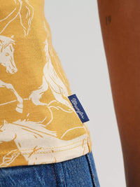 Wrangler Retro Women's Printed Slim Goddess Tank in Marigold