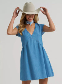 Wrangler Retro Women's Denim Swing Dress in Light Denim