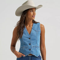 Wrangler Retro Women's Denim Vest in Light Denim