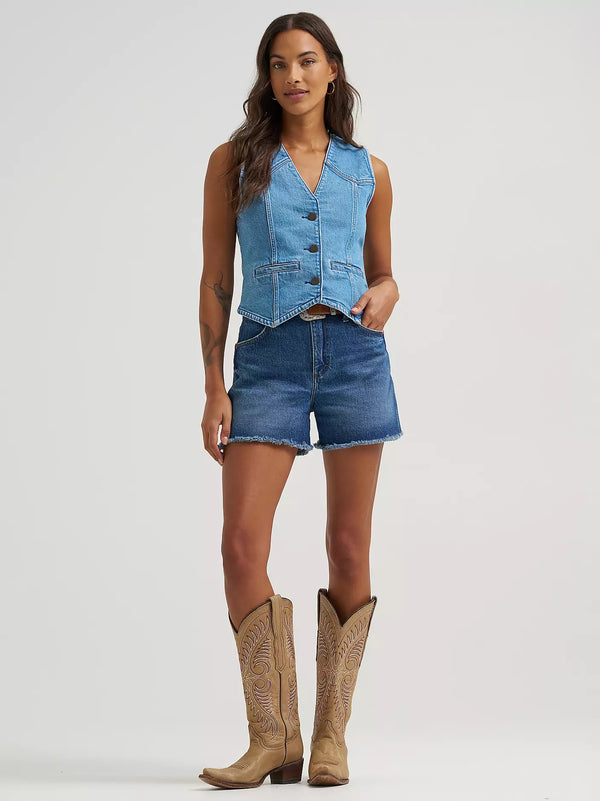 Wrangler Retro Women's Denim Vest in Light Denim