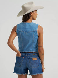 Wrangler Retro Women's Denim Vest in Light Denim