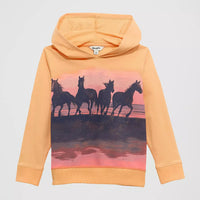 Wrangler Girl's Graphic Pullover Hoodie in Orange