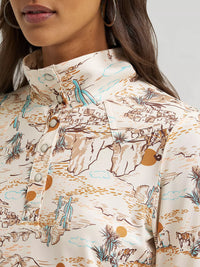 Wrangler Women's Skye Performance Quarter Snap Pullover in Cream