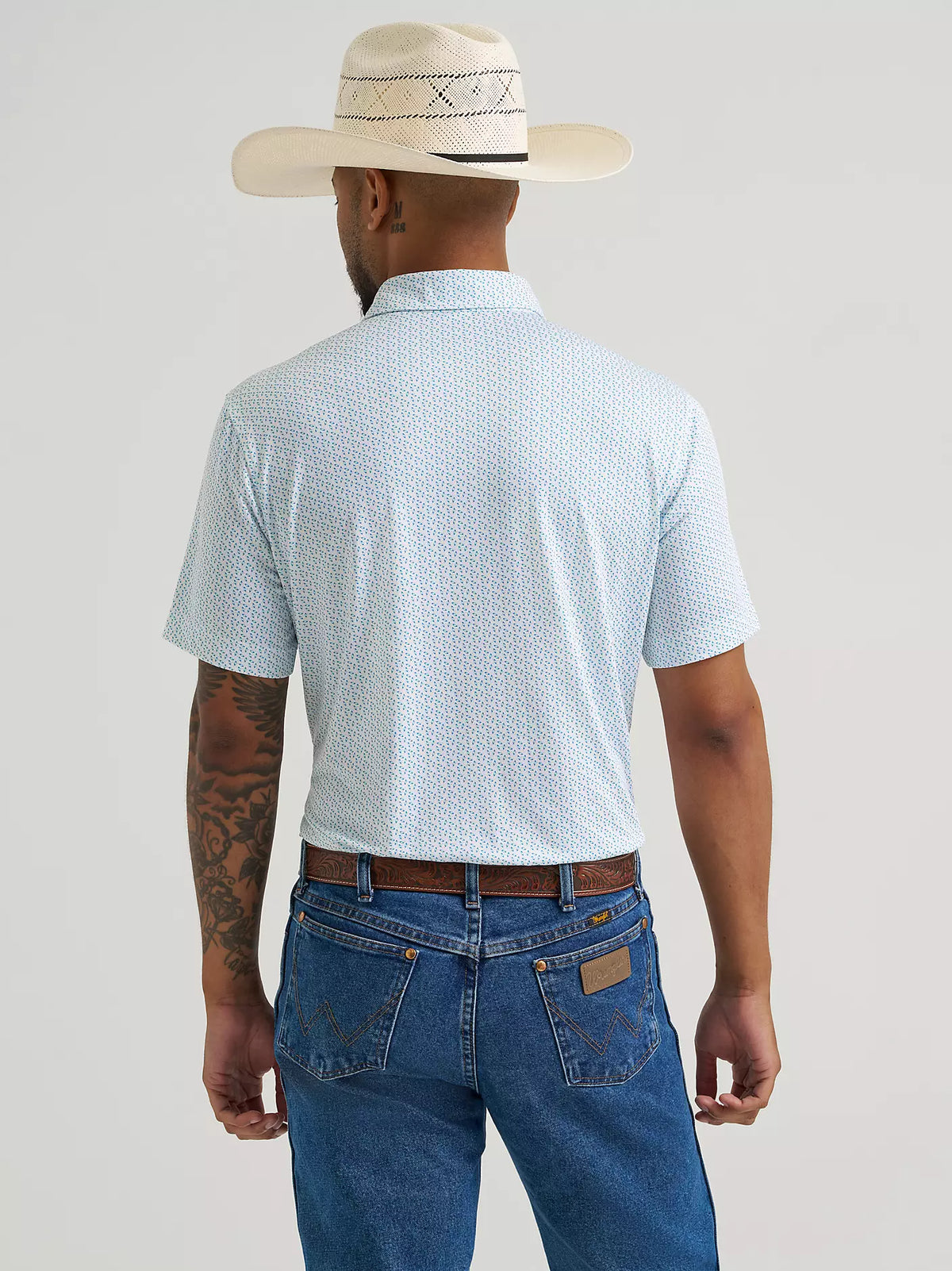 Wrangler ATG Men's Performance Polo Shirt in Daphne Print