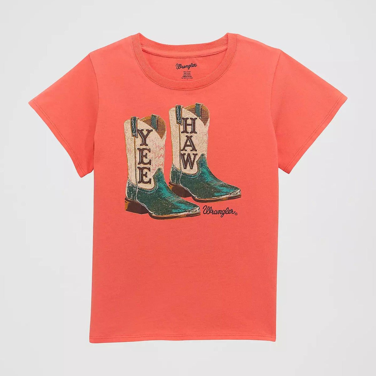 Wrangler Girl's S/S Western Graphic Tee in Yee Haw Pink