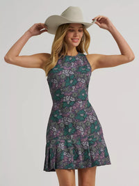 Wrangler Women's Pleated Cut Out Dress in Purple
