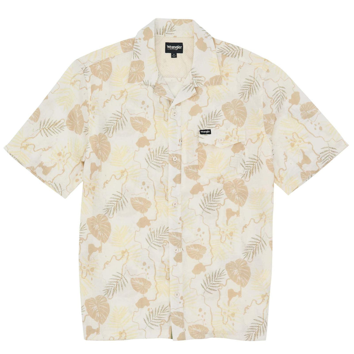 Wrangler All Terrain Gear Men's S/S Print Clean Snap Shirt in Jet Stream Floral